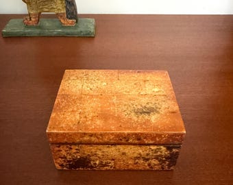 Vintage Tessellated Tortoiseshell Dyed Bone Mid Century Modern Trinket Box