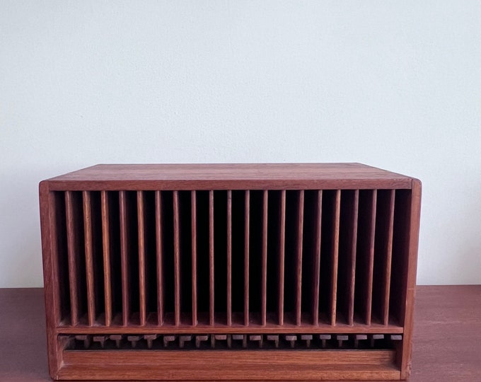 Vintage Kalmar Teak Wall CD Storage Display Holder Etsy