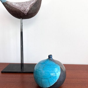 Raku Signed Studio Art Pottery Vintage Vase