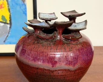 Raymond E. Gallucci Studio Abstract Art Vintage Stoneware Pottery Vase