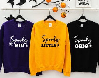 SPOOKY SISTERS © big little gbig S-XL sudadera unisex negro púrpura fuente mejor amigo disfraz fiesta de halloween sororidad
