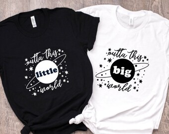 grande pequeño outta este mundo unisex top - XS-XL crew-neck tee outer space sorority reveal rush