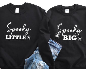 espeluznante grande pequeña © sudadera S-XL sudadera unisex Halloween fiesta revelan traje de carrera blanco negro araña