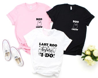 último BOO antes de hacer © unisex top XS-XL tee negro rosa blanco Halloween fiesta nupcial despedida despedida de soltera equipo de bodas