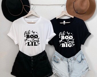 fabBOOlous big little © unisex top - XS-XL crew-neck tee sorority sisters reveal day rush Halloween party