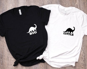 dinosaurio grande pequeño © top unisex - Camiseta de cuello redondo XS-XL hermanas de hermandad revelan prisa