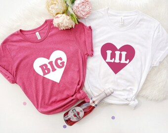 heart big lil © top unisex - Camiseta de cuello redondo XS-XL hermandad revela rush heart fiesta de San Valentín rosa blanco