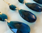 5 Zircon Blue 38mm Teardrop Chandelier Crystals for Weddings Suncatchers