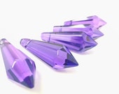 5 Violet Purple 38mm Icicle Chandelier Crystals Prism for Jewelry Wedding Decor