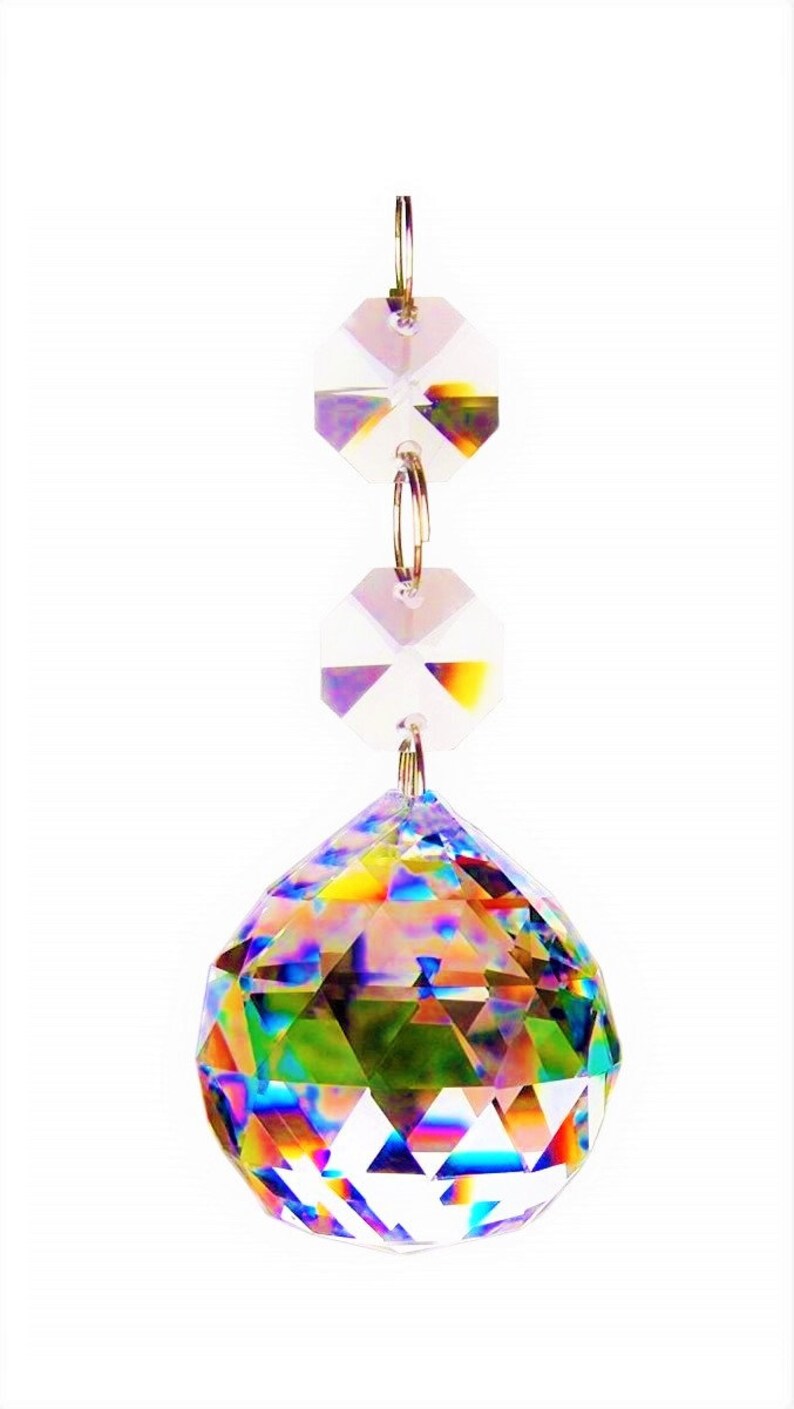 Iridescent AB Crystal Ball Ornament 30mm Lead Crystal Etsy