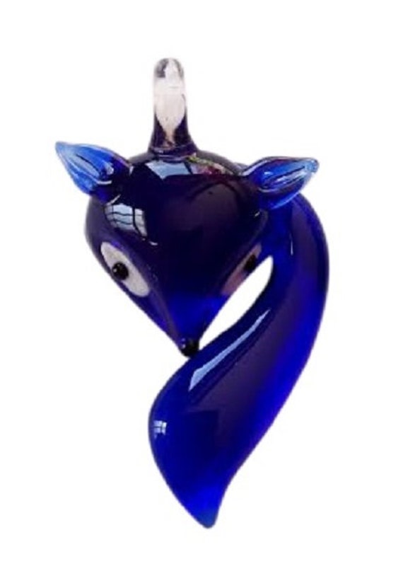 Gray Fox Glass Lampwork Foxes Pendant Charm Jewelry Supplies Grey