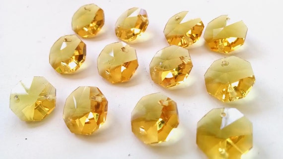 50 Orange Octagon Chandelier Crystal Lead Crystal Beads Octagons