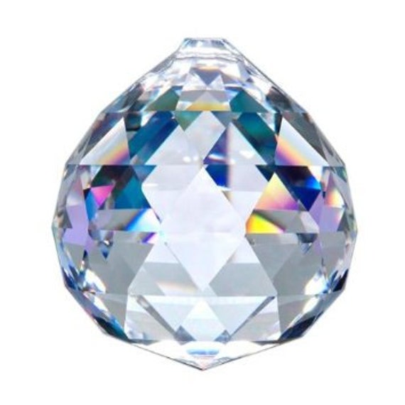 1 Clear Lead Crystal Faceted 20mm Ball Chandelier Prism Asfour Image 0