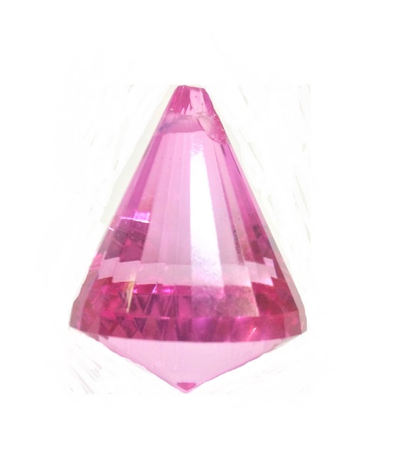 Pink Diamond Cut Ball Chandelier Crystals Glass Prism Shabby Etsy