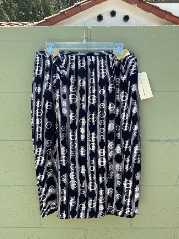 VINTAGE 1990s Abstract Circle Pencil Skirt Size 12