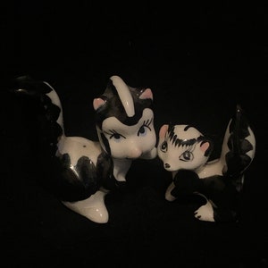 Set Skunk in ceramica anni &#39;50 vintage fatto a mano in Giappone