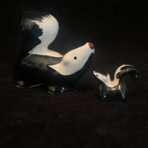 Hagen Renaker anni &#39;50 Vintage Abstract Handmade Ceramic Skunks Set