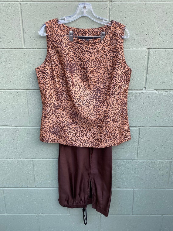 Japanese Style Vintage 1990s Leopard Print Blouse