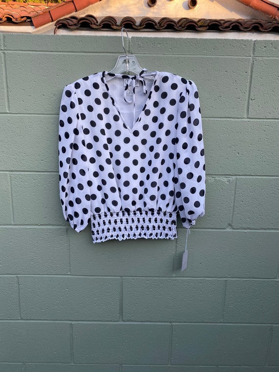 Vintage 1990s Tres Jolie Chiffon Ruffeled Polka Do