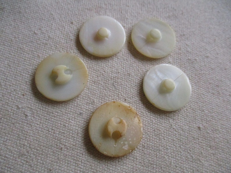 Hand Crafted Painted with Spring Garden Flowers 5 Folk Art Handmade Craft MOP Buttons