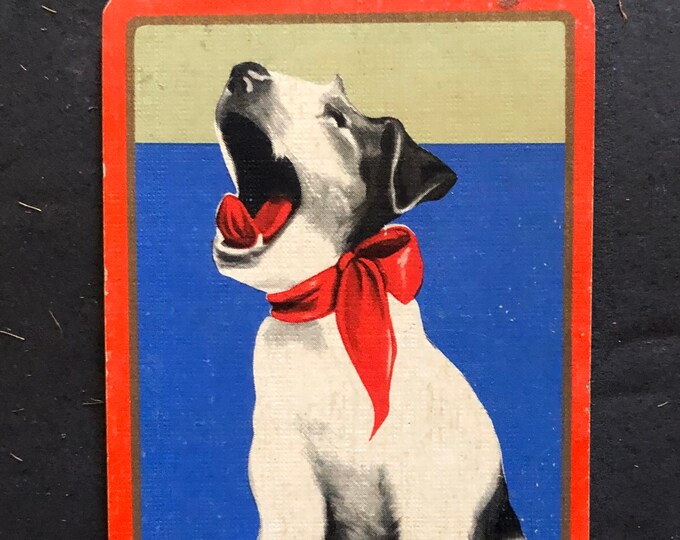 Vintage Dog Playing Card, Advertising on Back, Joker Card, Revenue ...