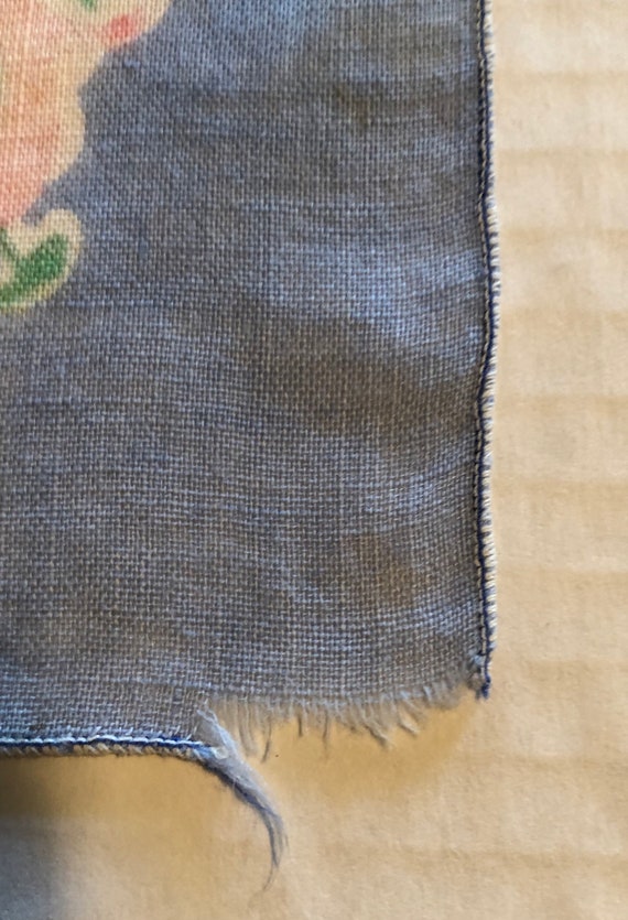 Vintage handkerchief Cotton Fabric in Pastels. Bl… - image 2