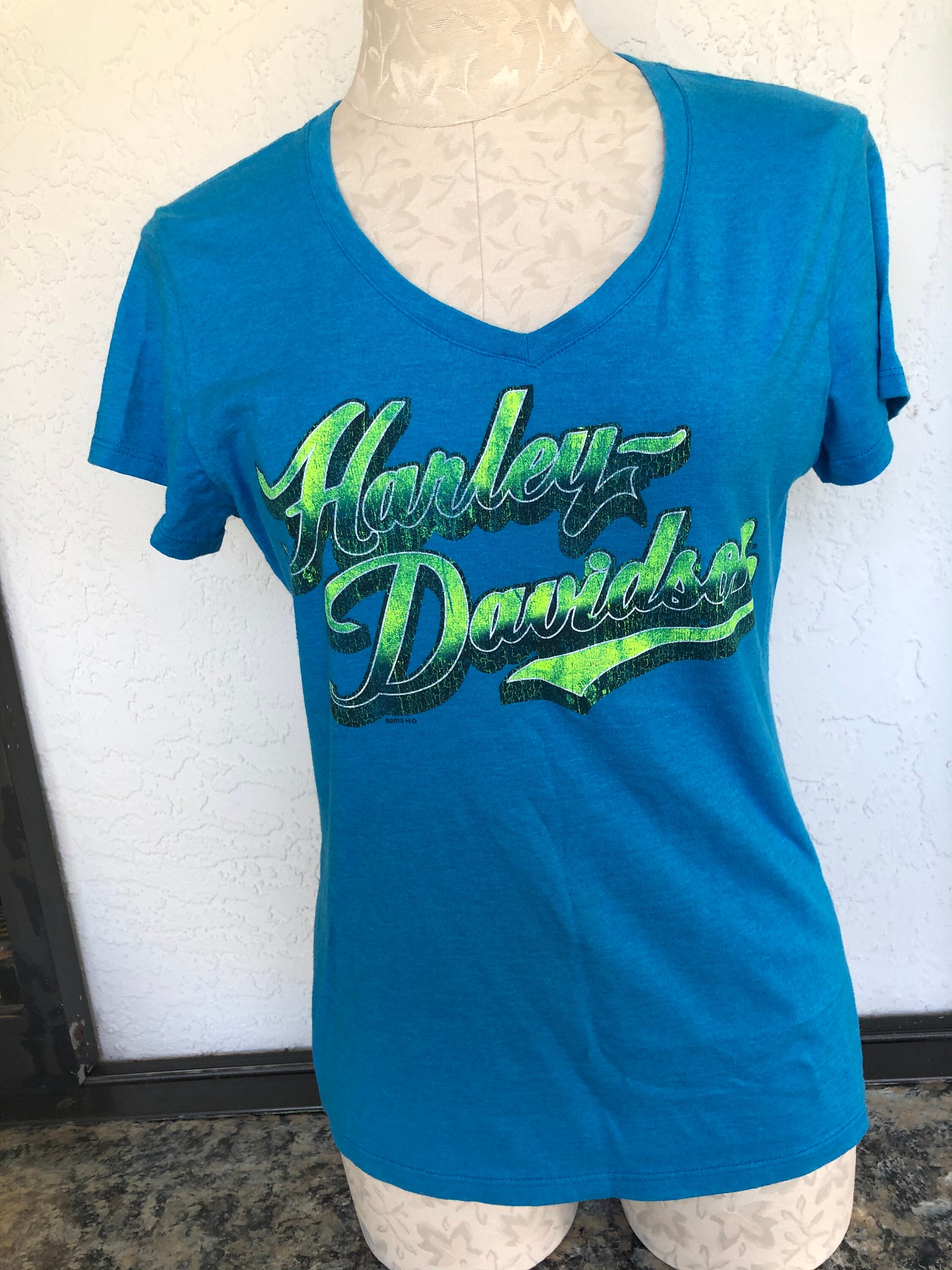 harley davidson blue shirt