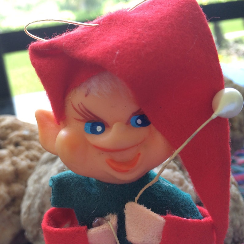 Vintage Christmas Ornament Elf From the 1970's Holiday Etsy