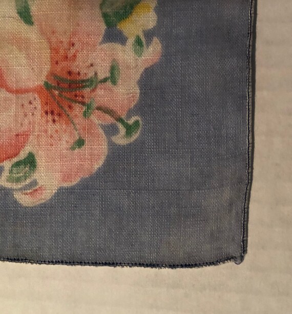 Vintage handkerchief Cotton Fabric in Pastels. Bl… - image 8