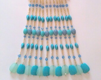 Beaded Shower Curtain Bling Hook Accessory..Set of 12-10" Straight Beaded Strands.  Acrylic Plastic Resin Beads.