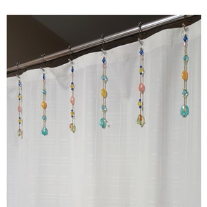 Shower Curtain Bling Hook Accents/Charms/ Ornaments. Bead Strands sent of 12, 10 ....Chunky Acrylic Plastic Beads Multi Color. image 1