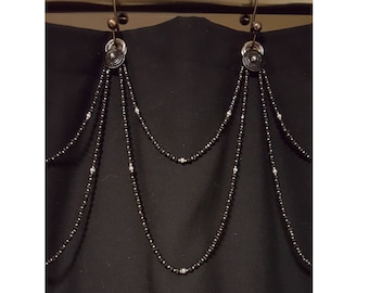 Beaded Shower Curtain Hook Accessory Bling...Double Swag....Glass Beads