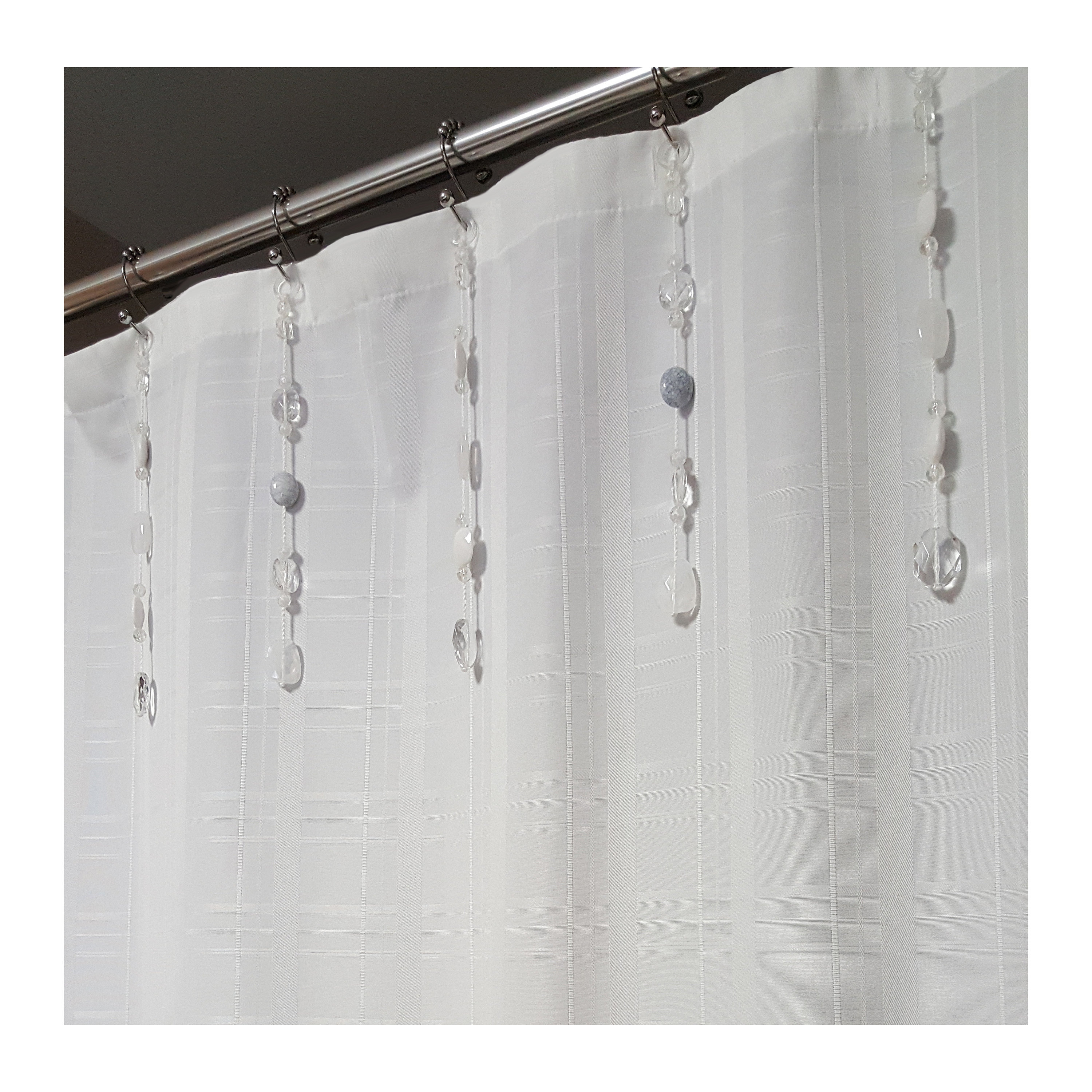 New Shower Curtain Bling Hook Ring Accessory Bead Strands New Shower Curtain Bling Hook Ring, Sparkle Shower Curtain Hooks