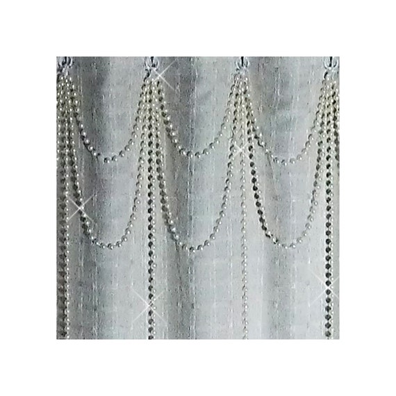 Shower Curtain Hook Accessory Bling.double Swag W Long Vertical  Strands..white Pearl Acrylic Plastic Resin Beads. -  Canada