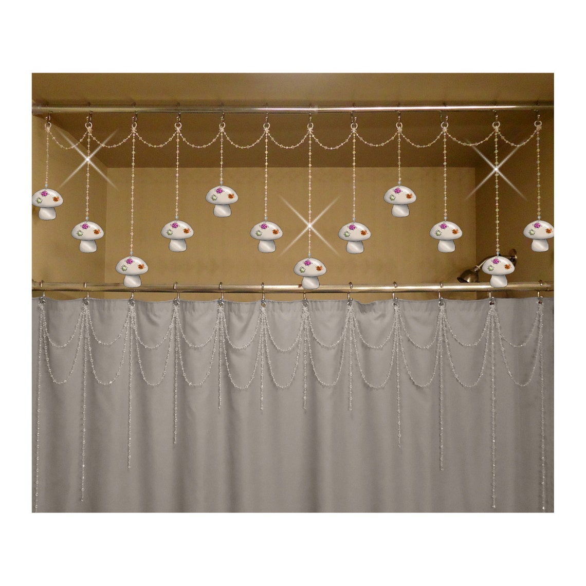 Decorative Shower Curtain Ring Charms...mushrooms...set of 12 Etsy