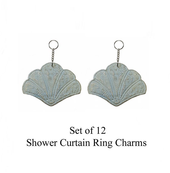 Decorative Shower Curtain Hook Accents/charms/ Ornamentsembossed Geisha  Fans 