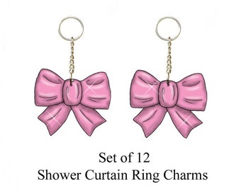 Bows...Shower Curtain Hook Accents/Charms/ Ornaments...Set of 12.