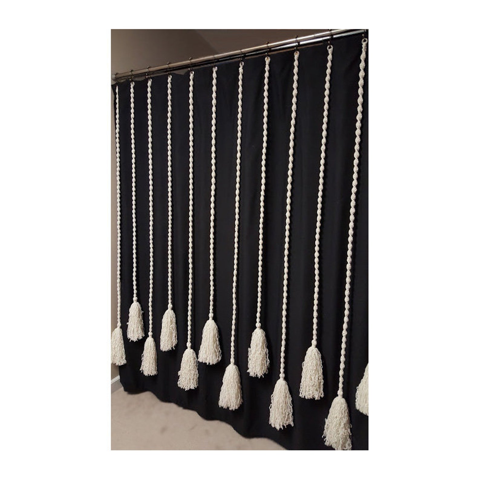 NEW Shower Curtain Hook Accessory Tassels in Alt lengths of Etsy