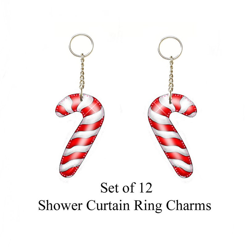 Candy Cane... Shower Curtain Hook Charm Ornaments..Set of 12 Etsy