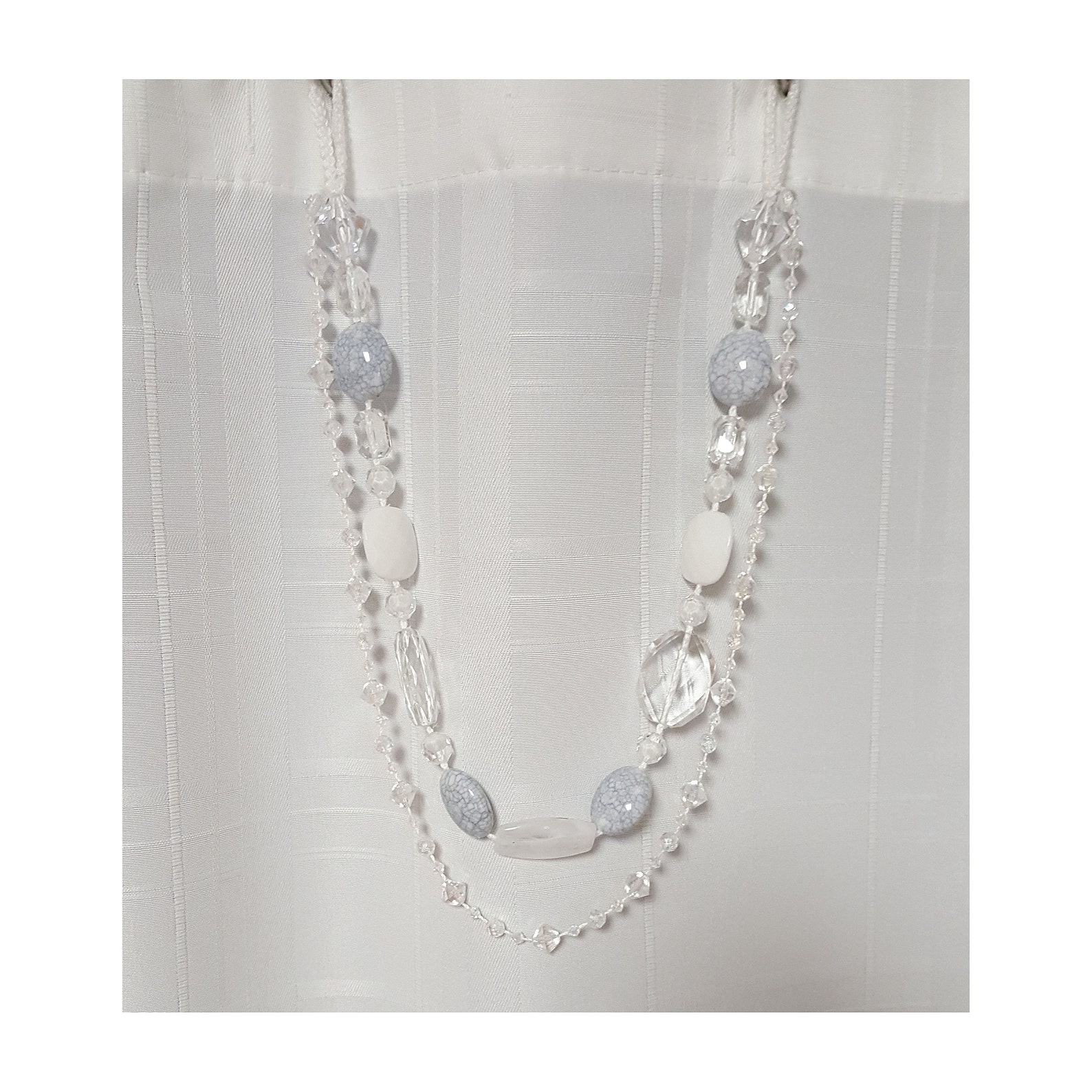 Shower Curtain Tie Backs...set of Two Chunky Clear White and Etsy