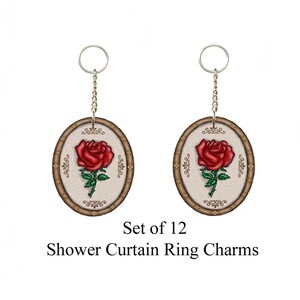 Cameo Rose....Shower Curtain Hook Accents/Charms/ Ornaments...Set of 12.