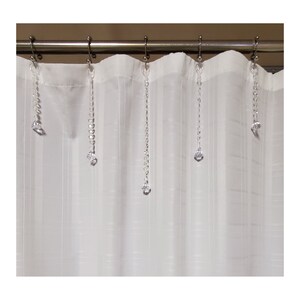 Shower Curtain Header Bling, or Shower Curtain Bling .... Alternating Flat Gem Strands with Diamond. Acrylic Plastic Beads... Set of 12. image 3