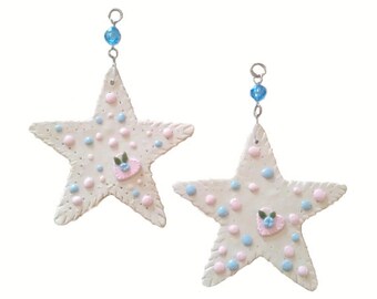 Stars Shower Curtain Hook Accents/Charms/ Ornaments. 31/4"....Set of two.
