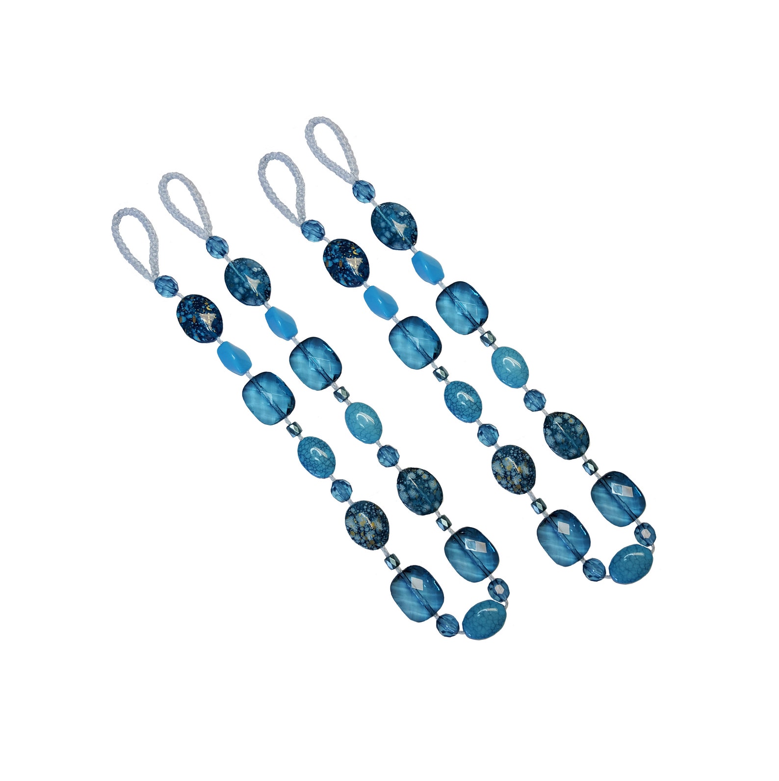 Shower Curtain Tie Backs...set of Two Chunky Blue Acrylic Etsy