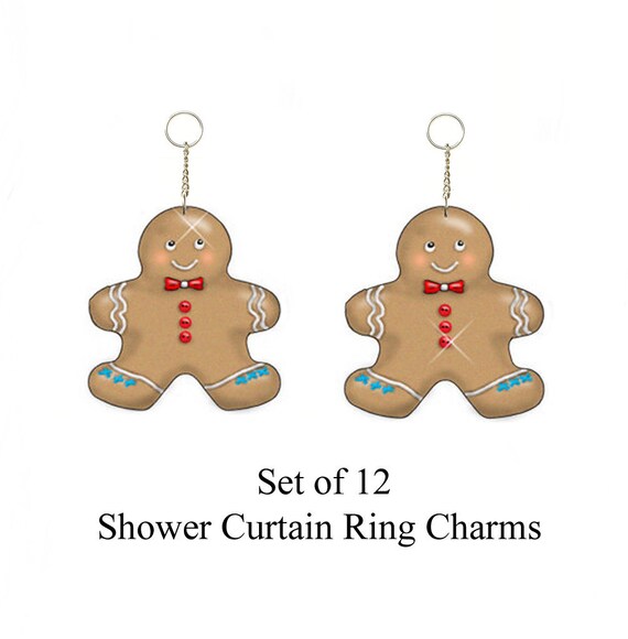 Gingerbread Man Cookies Shower Curtain Hook Charm Etsy