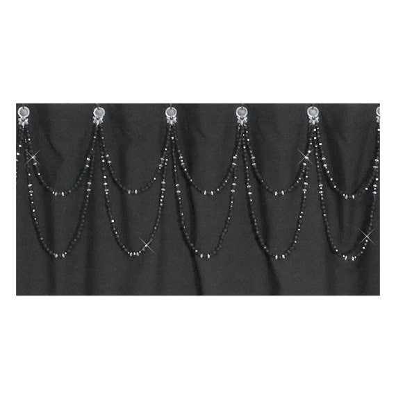 Double Swagshower Curtain Bling Hook Accents/charms/ Ornaments  Crystal and Black or Custom Colors. Acrylic Plastic Resin Beads. 