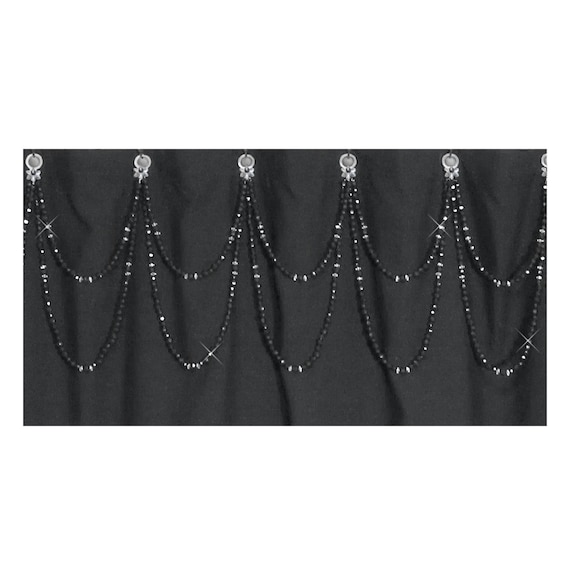 Double Swagshower Curtain Bling Hook Accents/charms/ Ornaments  Crystal and Black or Custom Colors. Acrylic Plastic Resin Beads. 