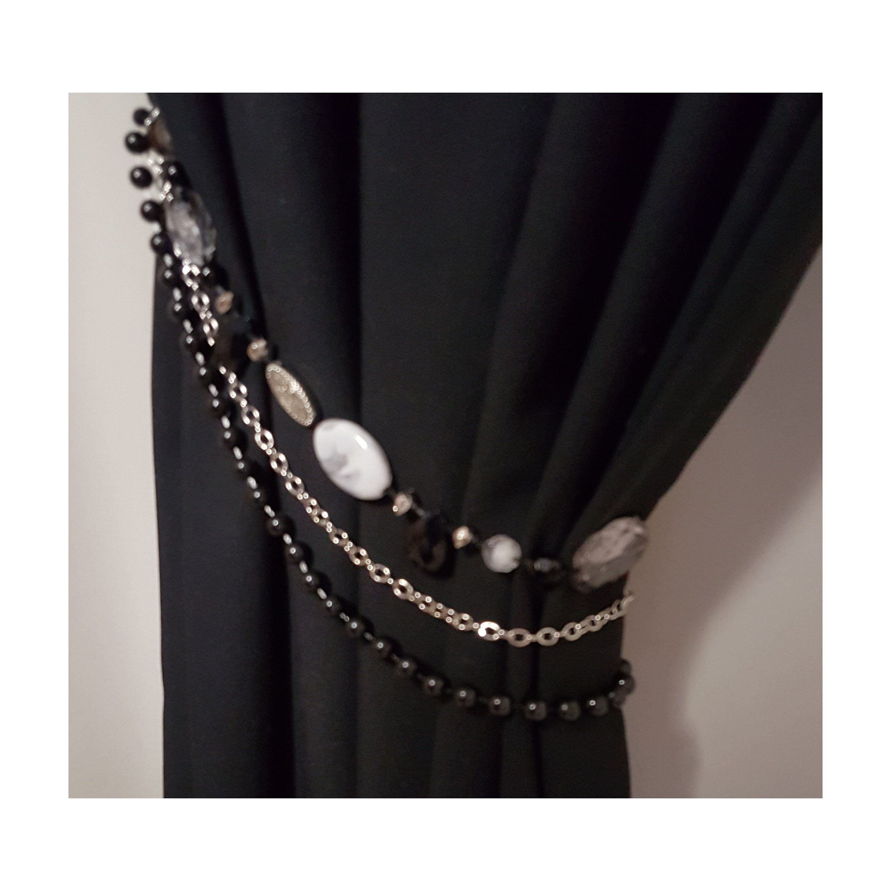 Shower Curtain Tie Backs...set of Two Chunky Clear White Etsy