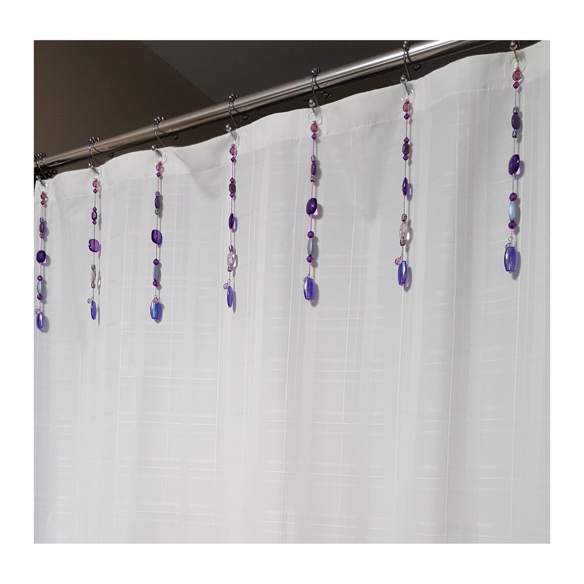 NEW Shower Curtain Bling Hook/Ring Accessory. Bead Strands Etsy
