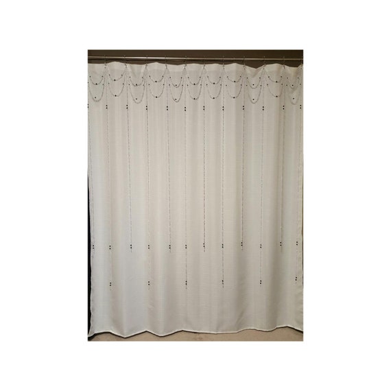 Double Swag With Long Vertical Strands Shower Curtain Hook Shower Curtain Hook, Double Swag Shower Curtains